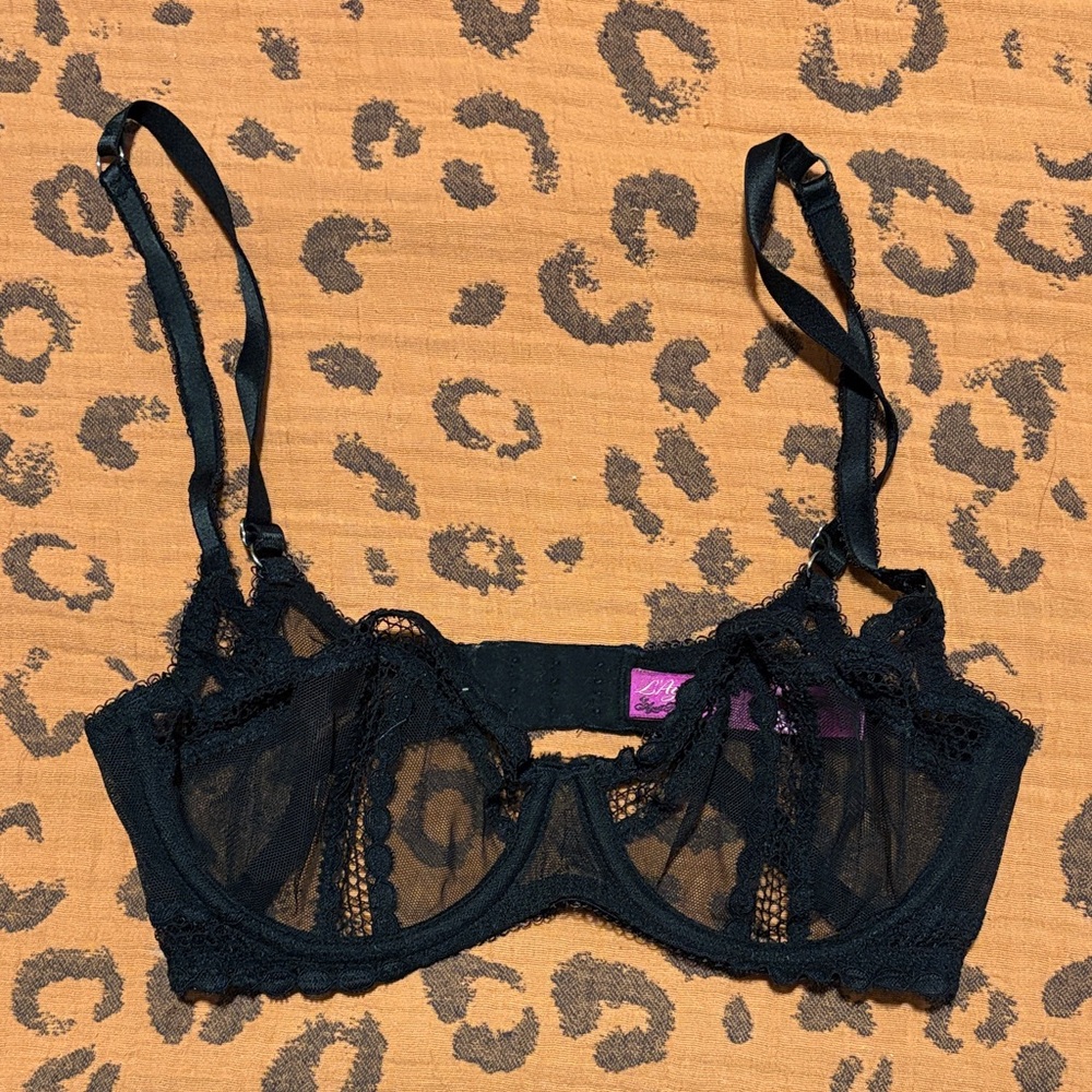 Agent Provocateur Black Sheer Lace Bra
